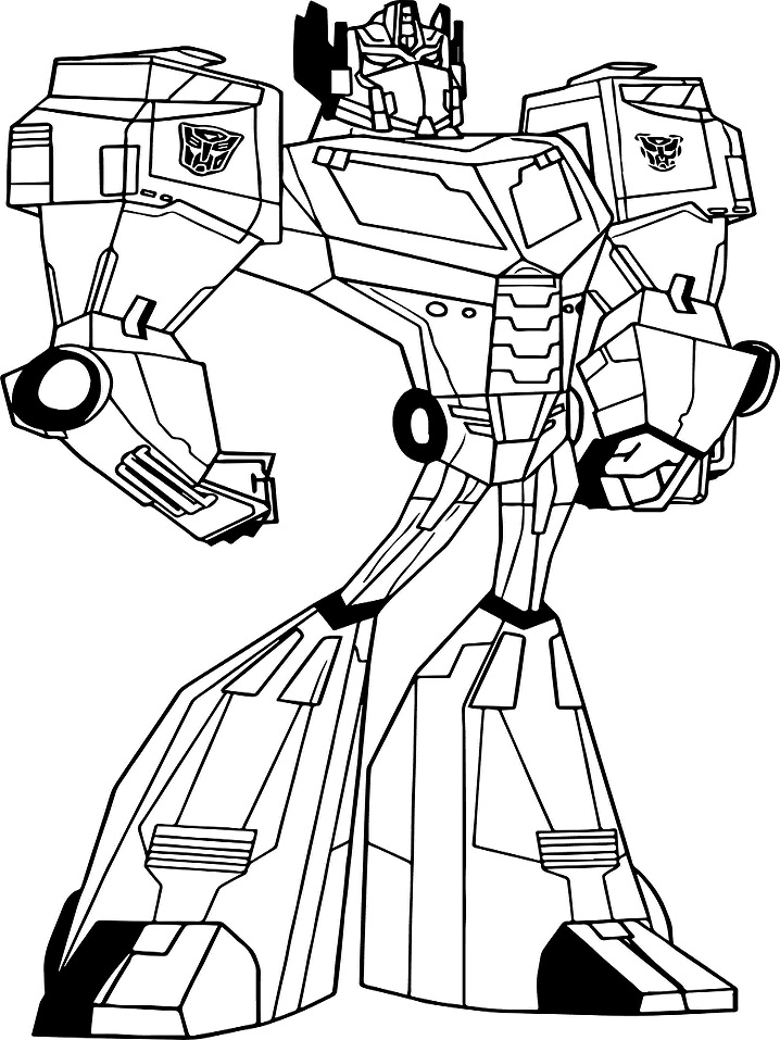 Desenho do Optimus Prime de Transformers para Colorir com Giz de Cera