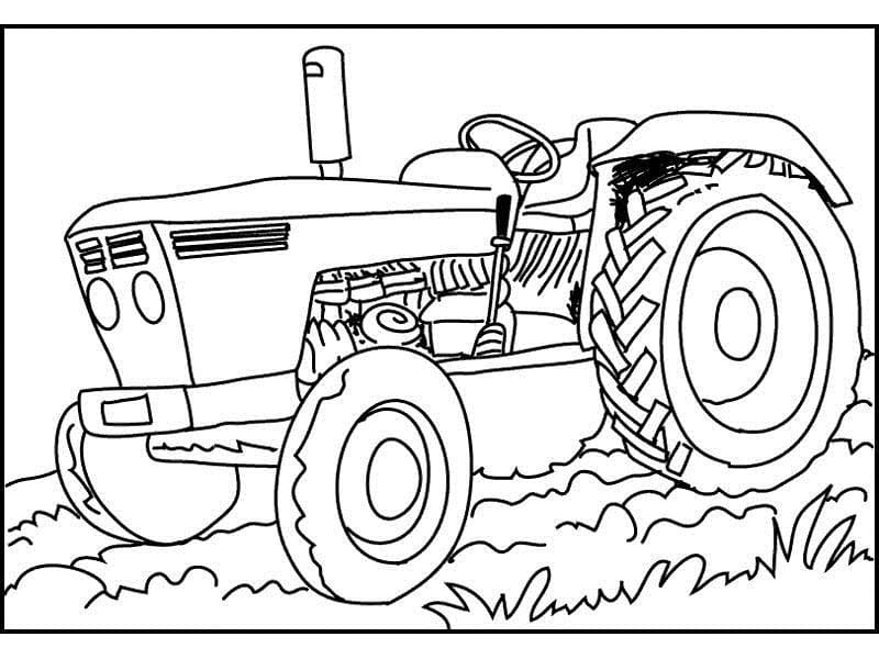 Desenho de Foto de Trator para Colorir
