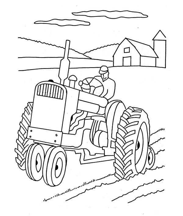 Desenho de Imagem de Trator para Colorir