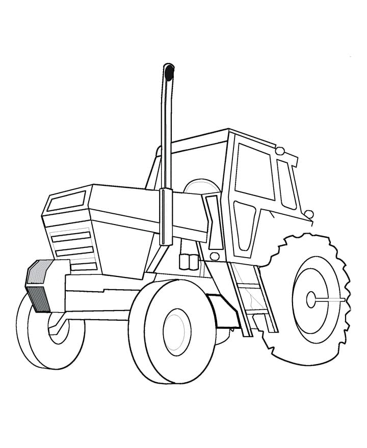 Desenho de Pintura de Trator para Colorir