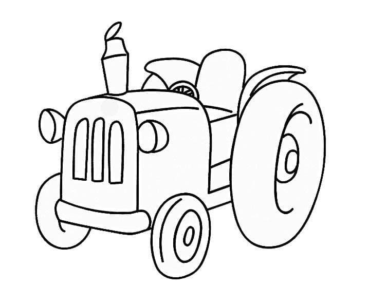 Desenho de Trator Básico para Colorir