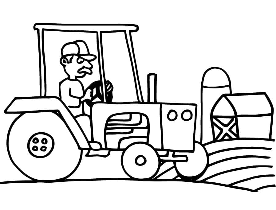 Desenho de Trator Grátis para Colorir