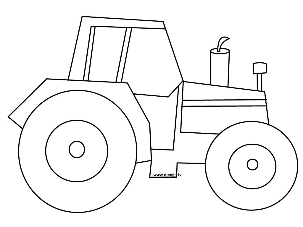 Desenho de Trator Muito Simples para Colorir