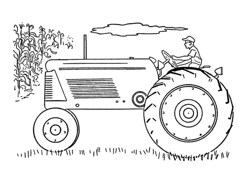 Desenho de Trator para Crianças de 2 Ano para Colorir