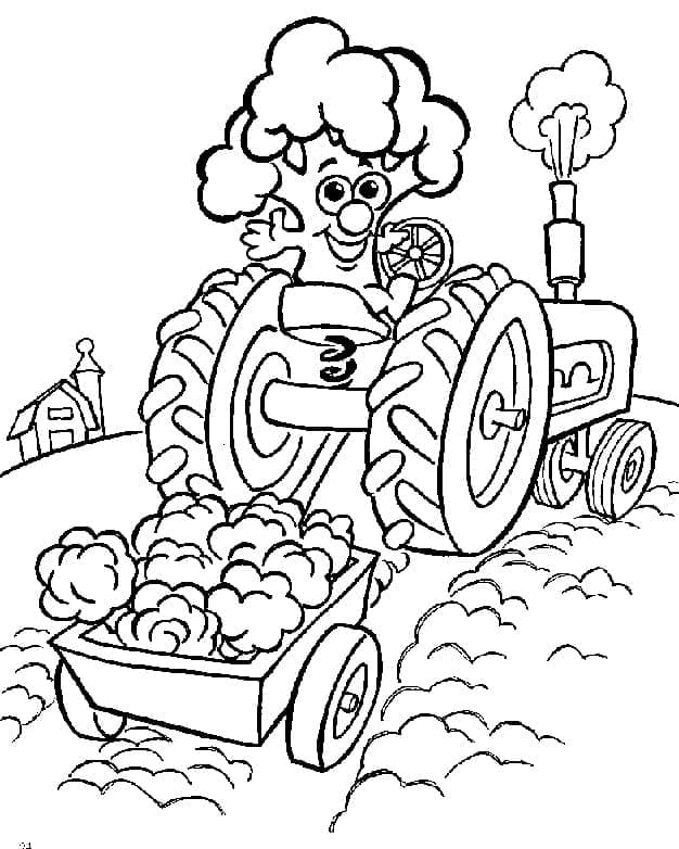 Desenho de Trator para Crianças para Colorir
