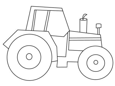 Desenho de Trator Simples para Colorir