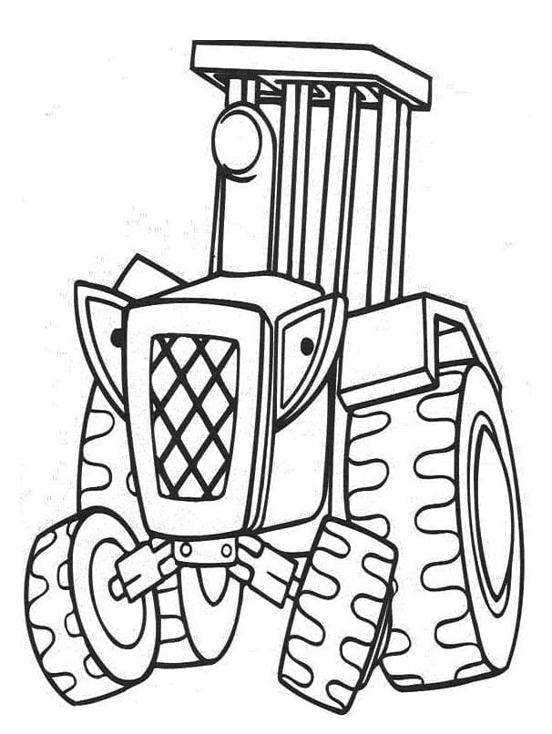 Desenho de Trator de Desenho Animado para Colorir