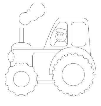 Desenho de Um Trator Muito Simples para Colorir