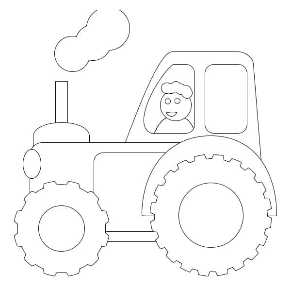Desenho de um Trator Muito Simples para Colorir