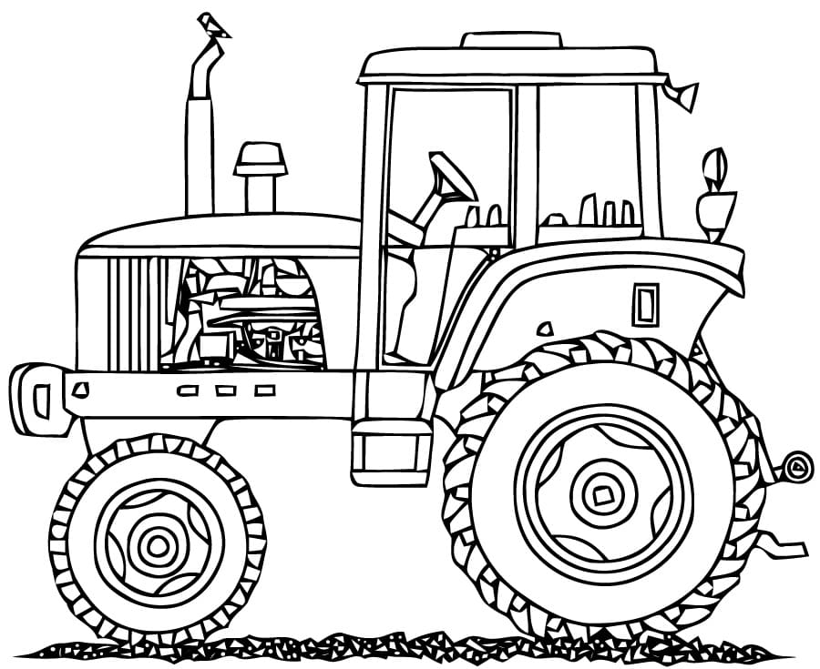 Desenho de um Trator Normal para Colorir