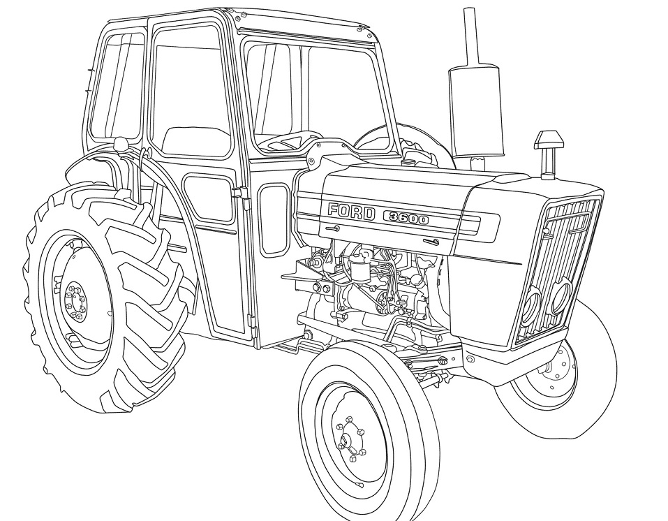 Desenho de Trator para Colorir Download