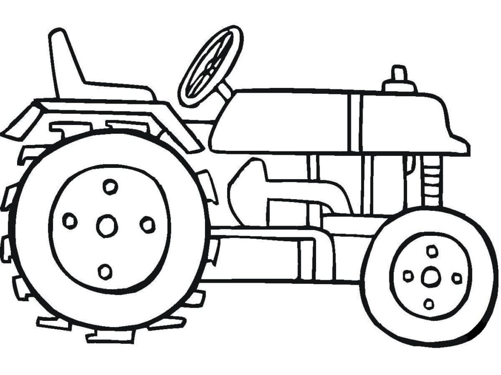 Desenho de Trator para Colorir Imprimivel