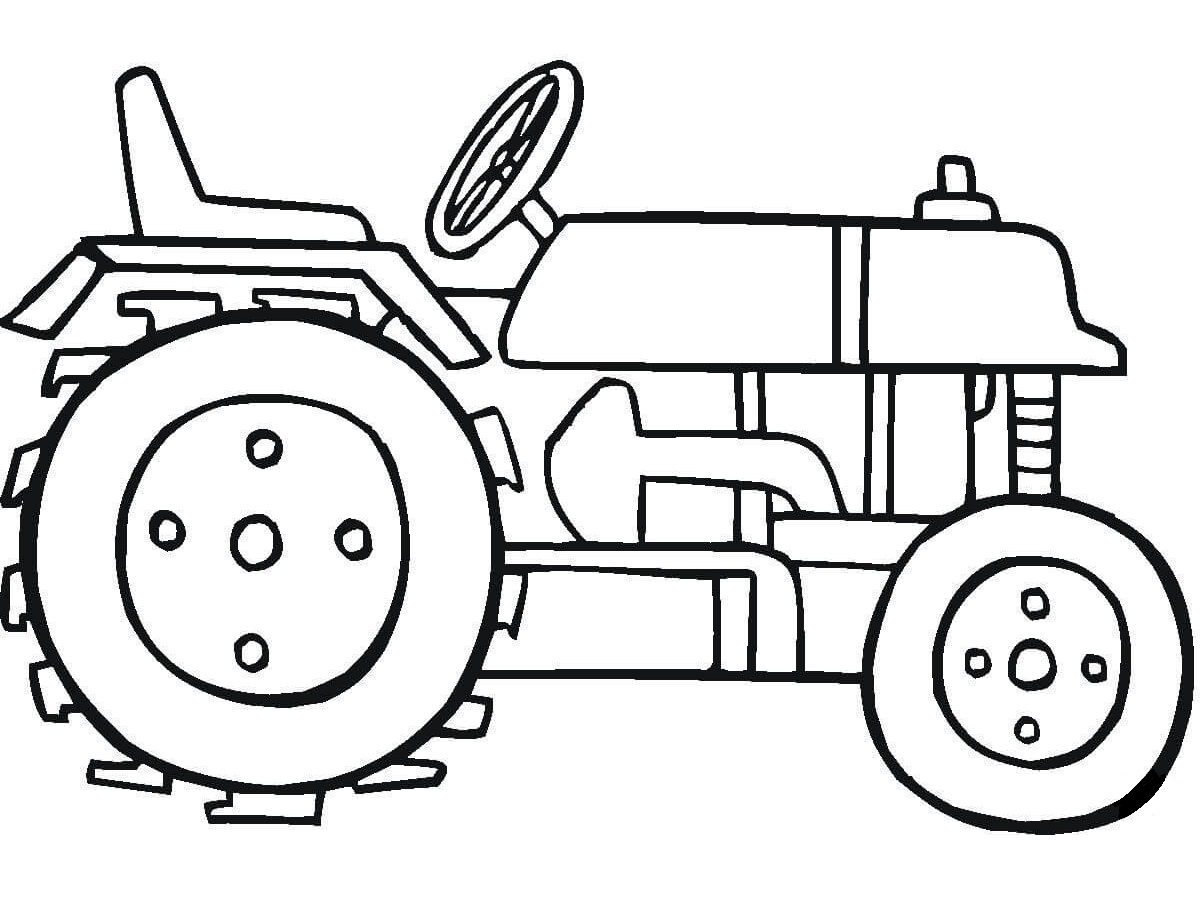 Desenho de Trator para Colorir Imprimivel