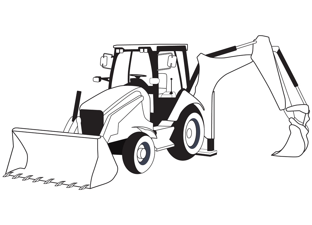 Desenho de Trator Pdf para Colorir