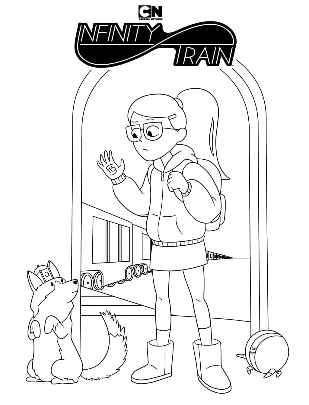 Desenho de Imagem de Trem Infinito para Colorir