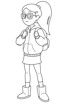 Desenho de Tulip Olsen de Trem Infinito para Colorir