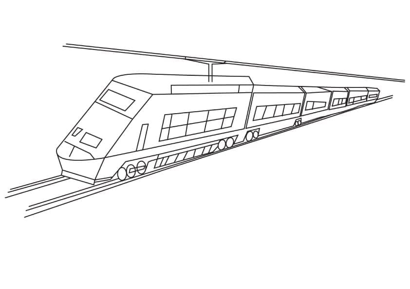 Desenho de Imprimivel Trem de Passageiros para Colorir