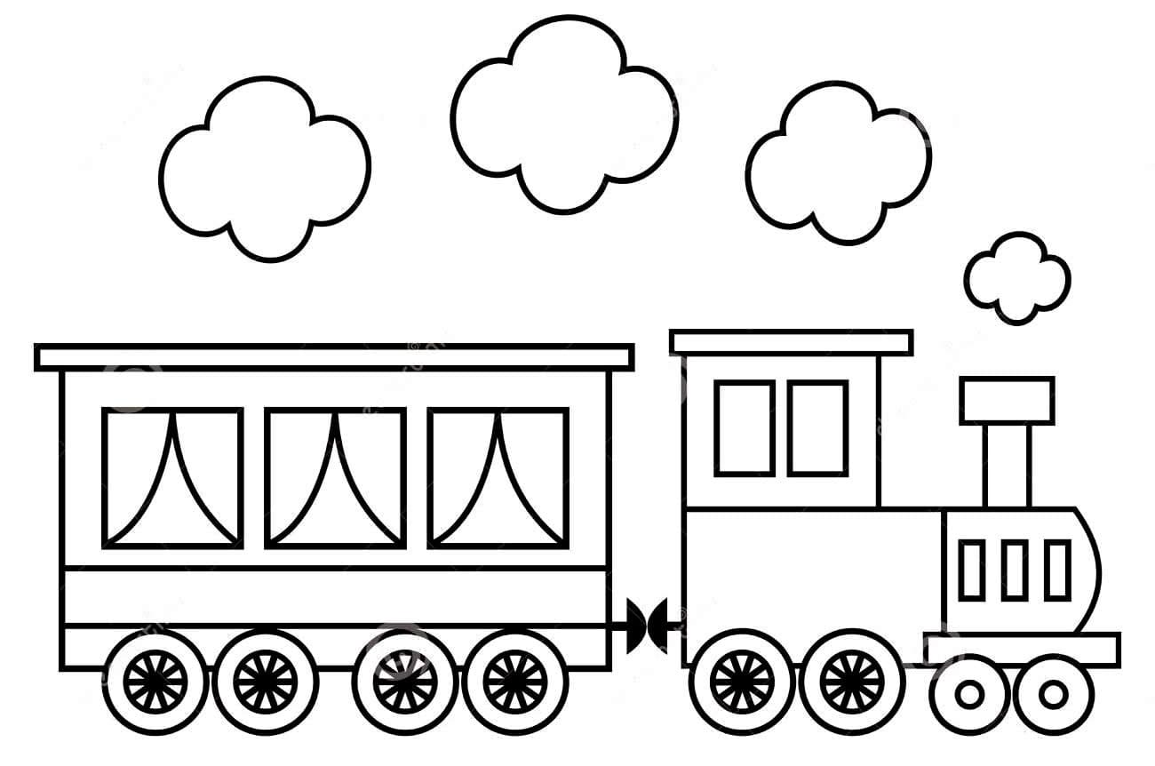 Desenhos de um Trenzinho Fácil para Colorir