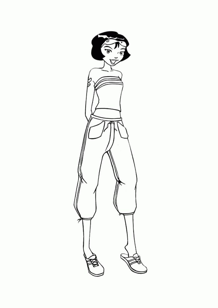 Desenho de Alex de Três Espiãs Demais para Colorir com Tinta Guache