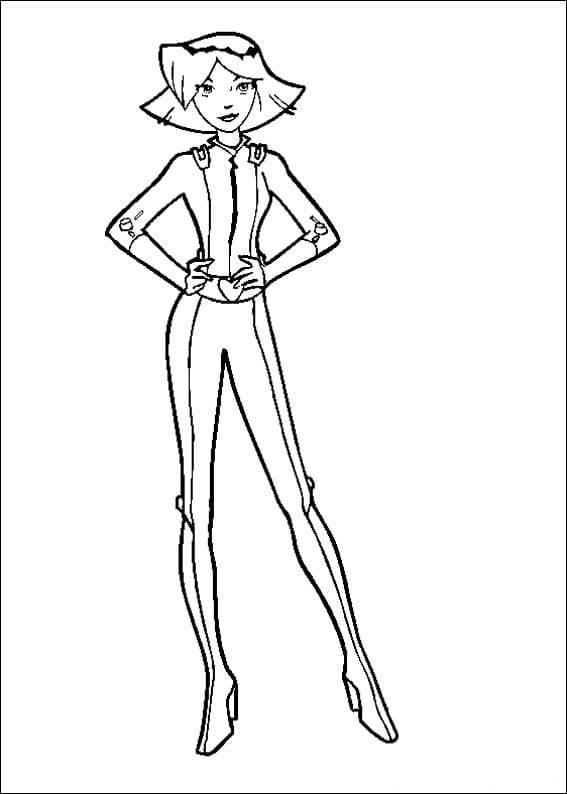 Desenho de Clover de Três Espiãs Demais para Colorir com Giz de Cera