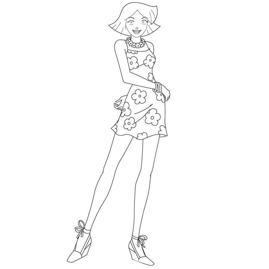 Desenho de Clover de Três Espiãs Demais para Colorir com Tinta Guache