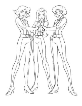Desenho de três espiãs Demais para Colorir com Tinta Guache