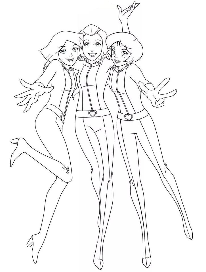Desenho de Três Espiãs Demais para Colorir Imprimivel