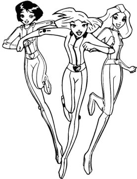 Desenho de três espiãs Demais para Colorir Pdf