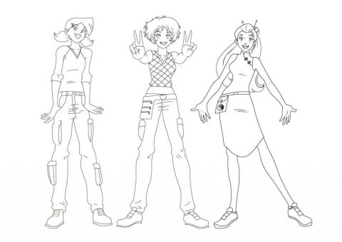 Desenho de três espiãs Demais para Imprimir em Pdf