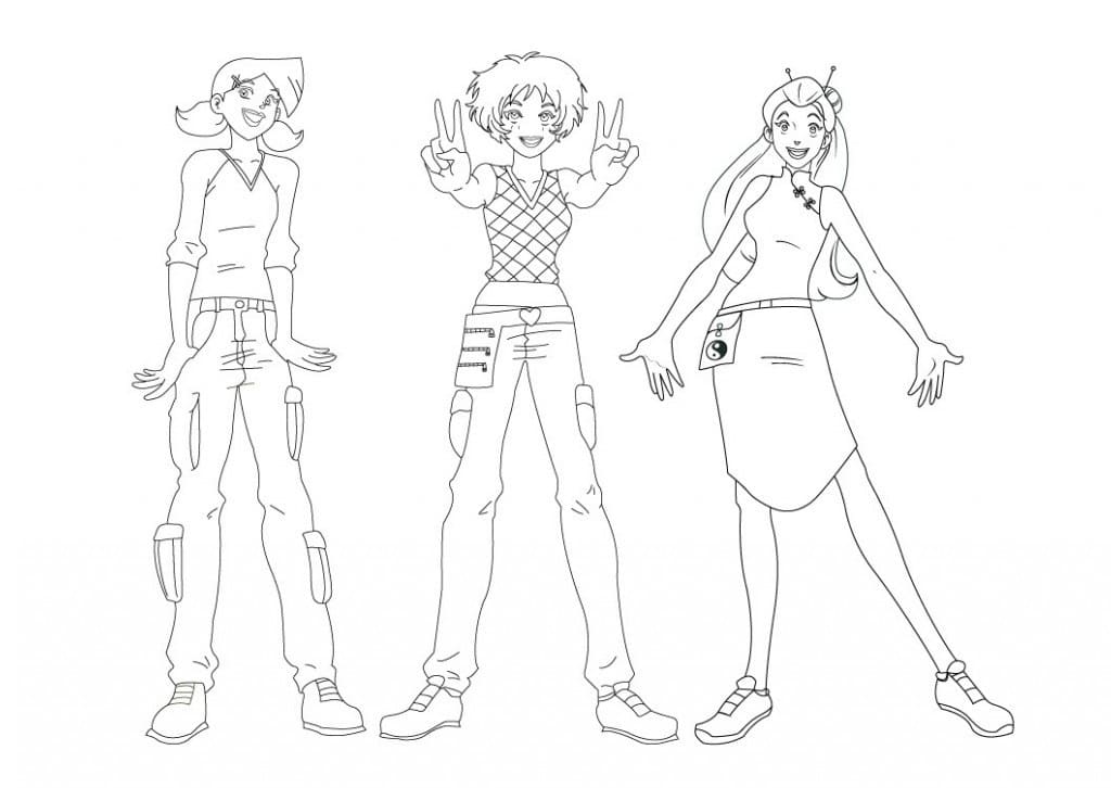 Desenho de Três Espiãs Demais para Imprimir em Pdf