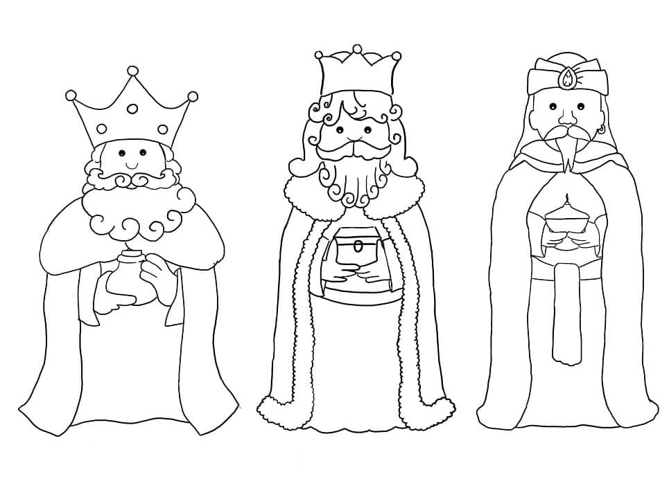 Desenhos de Três Reis Magos para Colorir