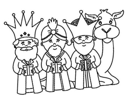 Desenho de três réis Magos para Colorir em casa Download