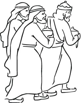 Desenho de três réis Magos para Imprimir em Pdf