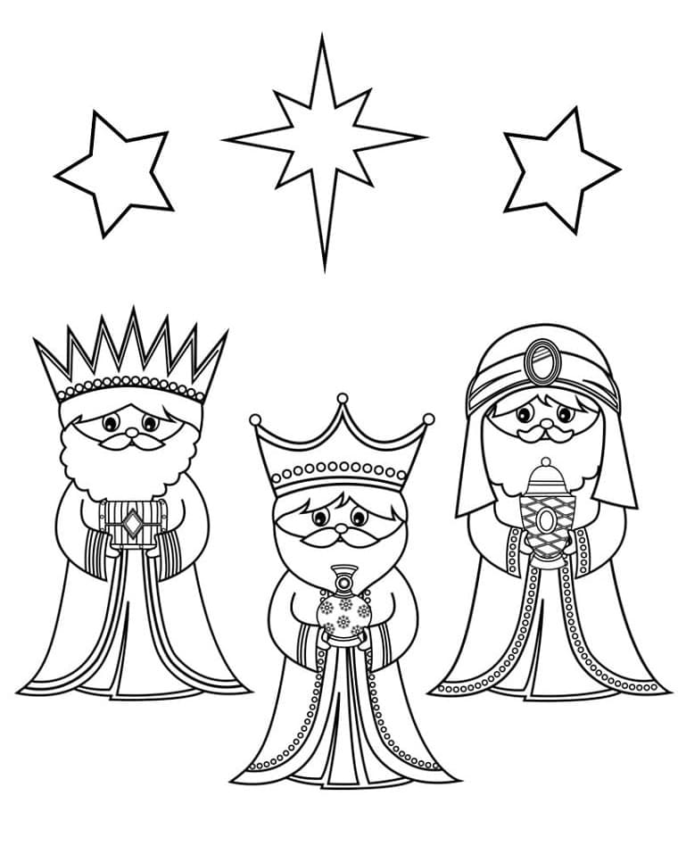 Desenhos de Três Reis Magos para Colorir