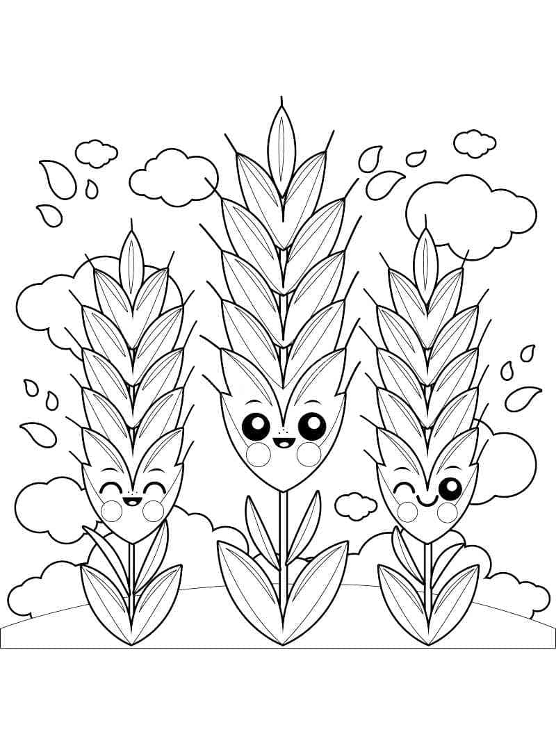 Desenho de Trigo Fofo para Colorir