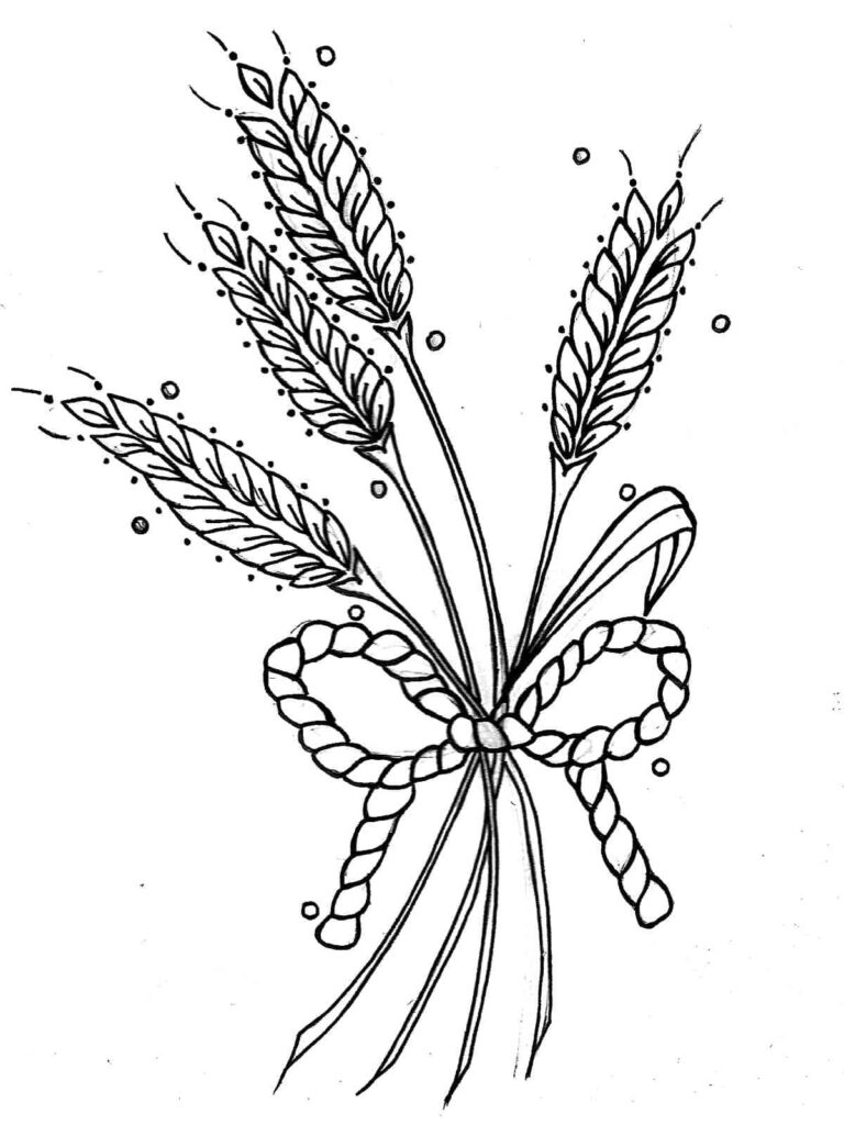 Desenho de Trigo Pdf para Imprimir e Colorir