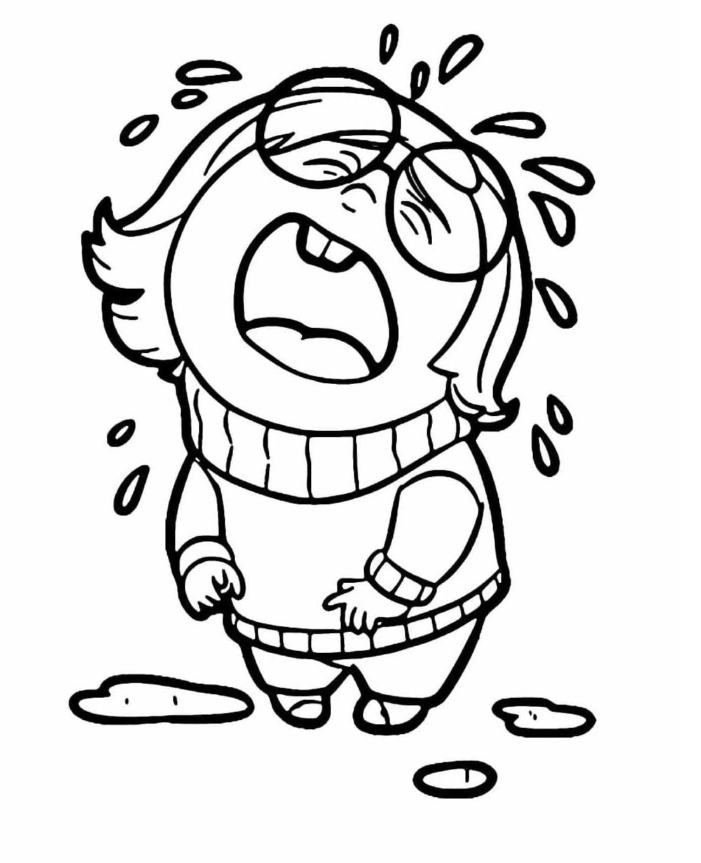 Desenho de Tristeza Chorando para Colorir