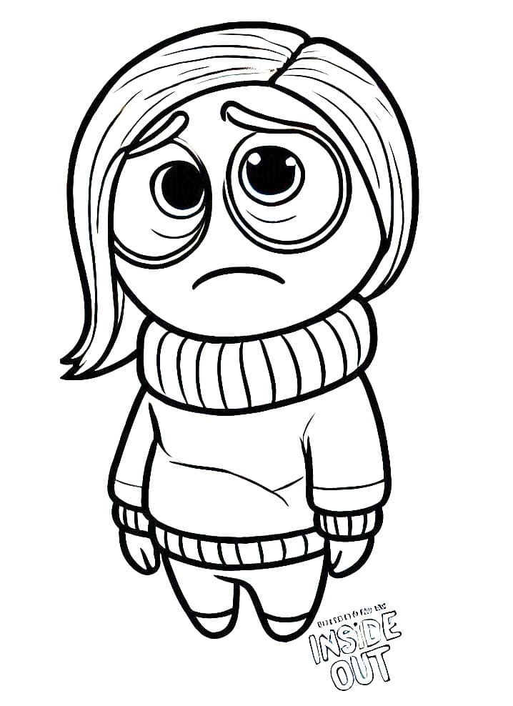 Desenho de Tristeza Grátis para Crianças para Colorir