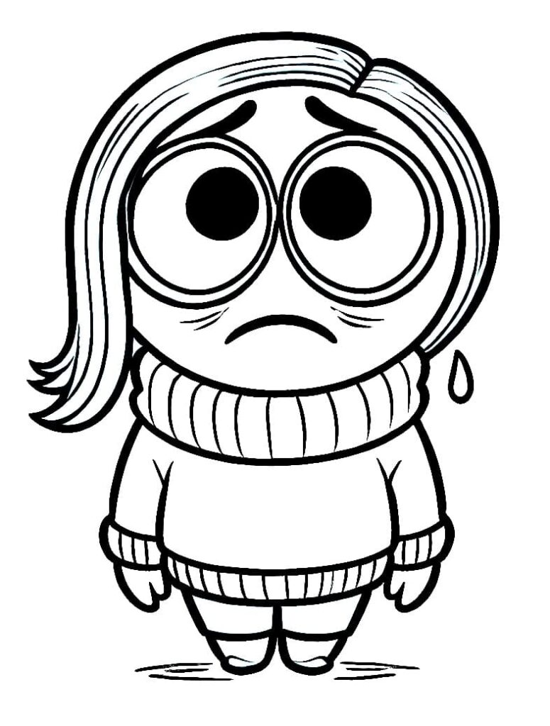 Desenho de Tristeza Grátis para Colorir