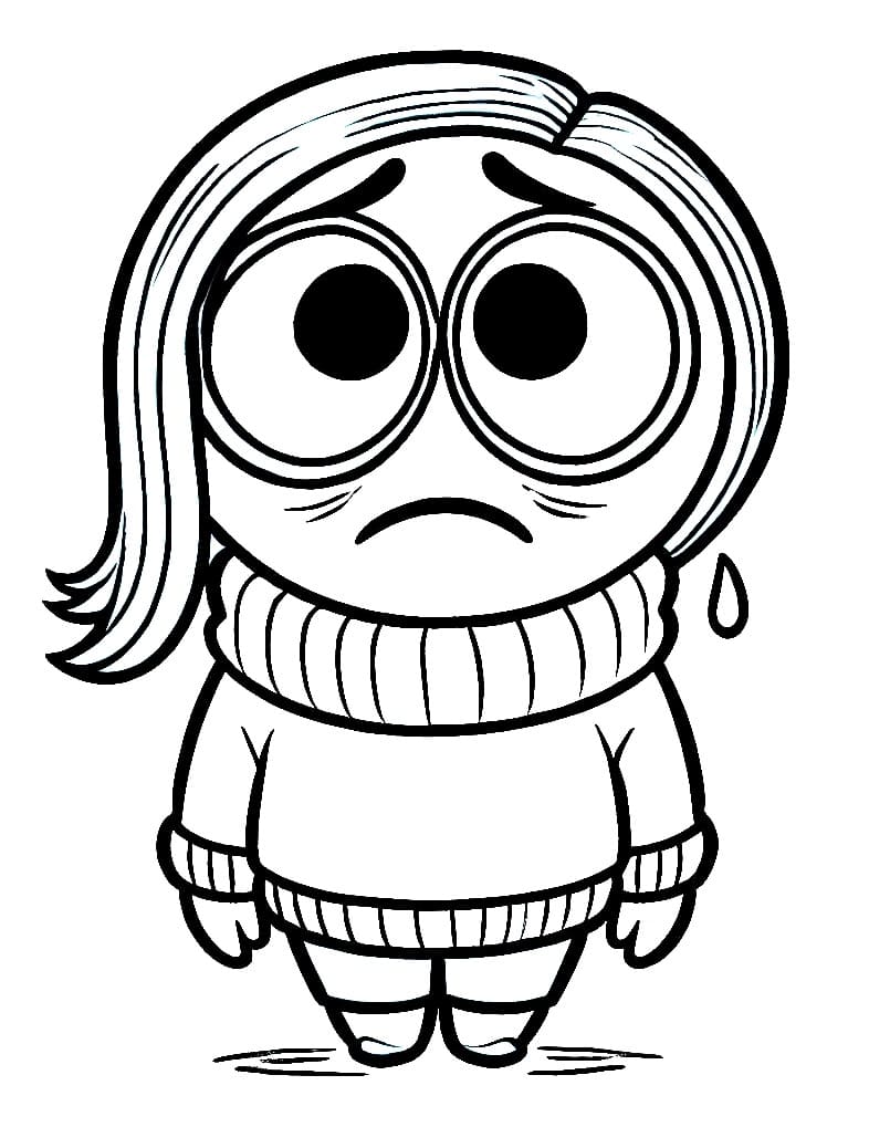 Desenho de Tristeza Grátis para Colorir