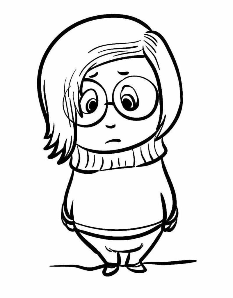 Desenho de Tristeza Imprimivel Grátis para Crianças para Colorir