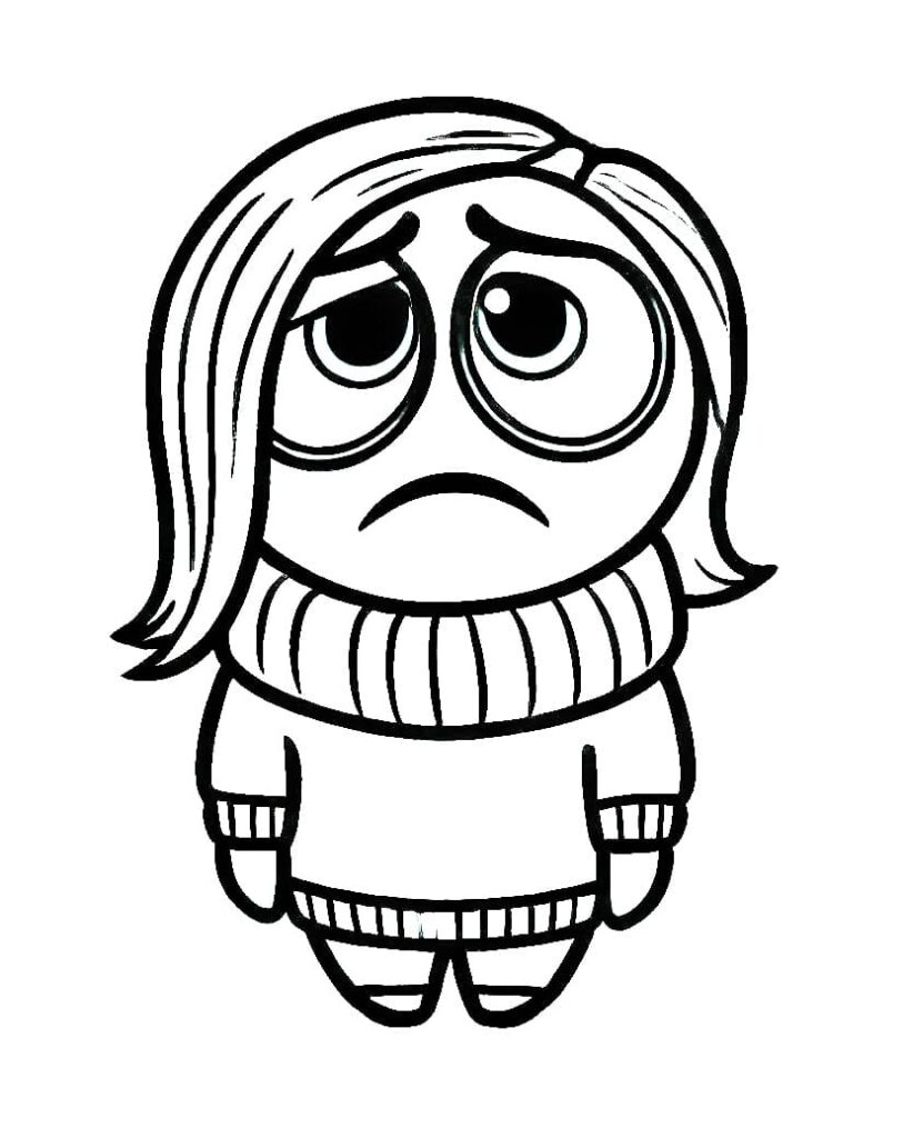 Desenho de Tristeza Imprimivel Grátis para Colorir