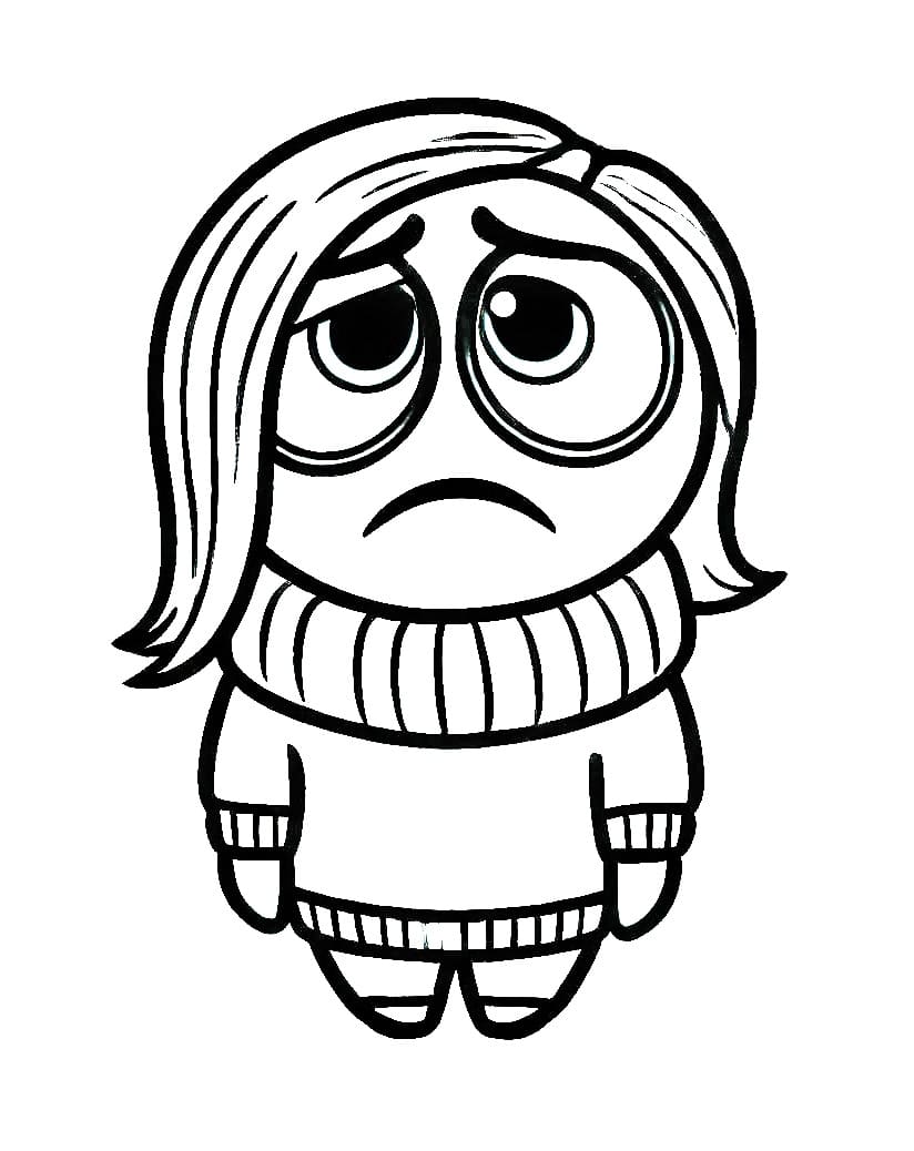 Desenho de Tristeza Imprimivel Grátis para Colorir