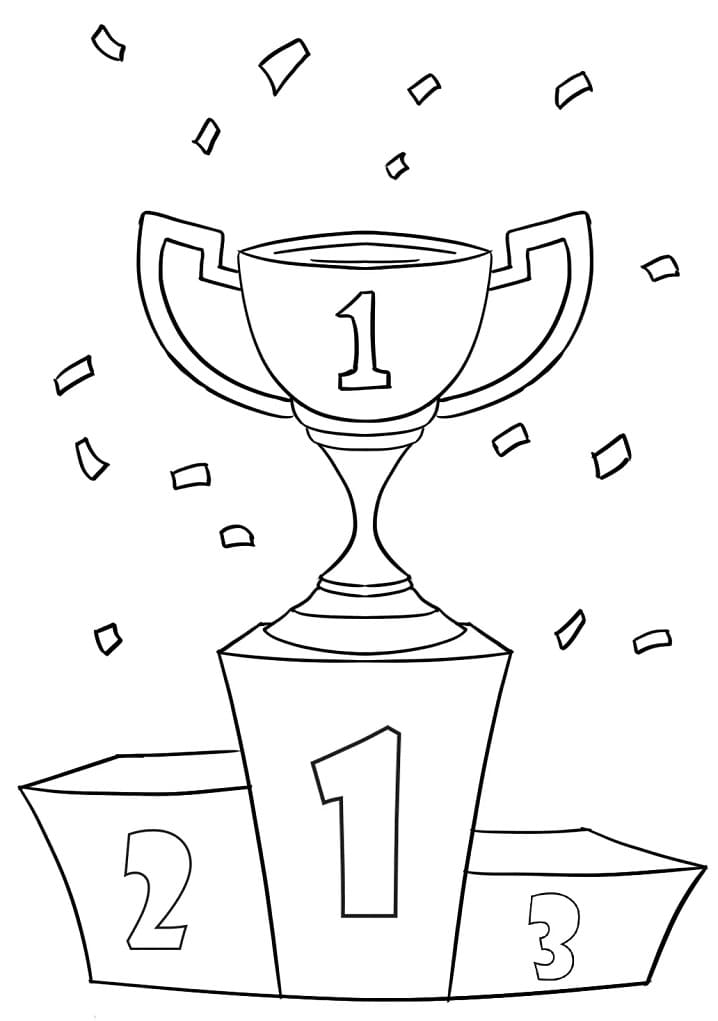 Desenho de Trofeu Pdf para Imprimir e Colorir
