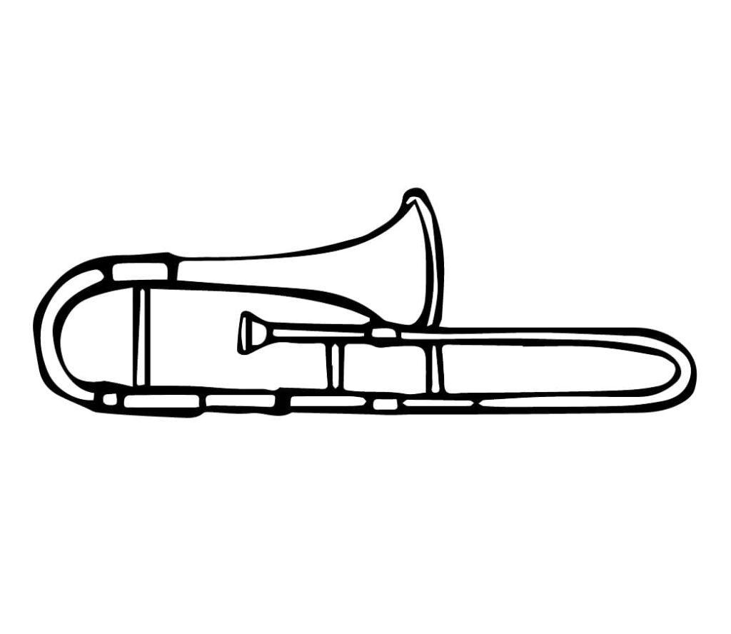 Desenho de Foto de Trombone para Colorir