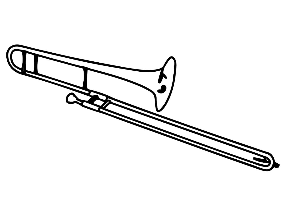 Desenho de Imagem de Trombone para Colorir