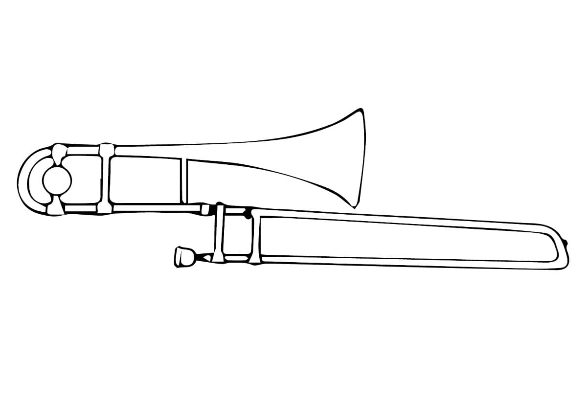Desenho de Imprimivel Trombone para Colorir
