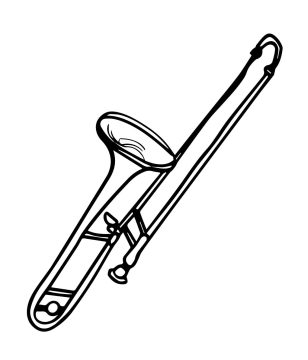 Desenho de Trombone Imprimível para Colorir