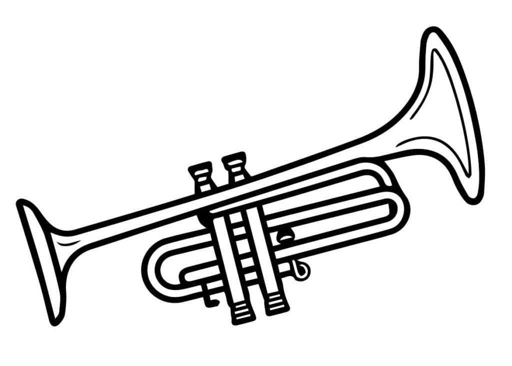 Desenho de Trombone Perfeito para Colorir