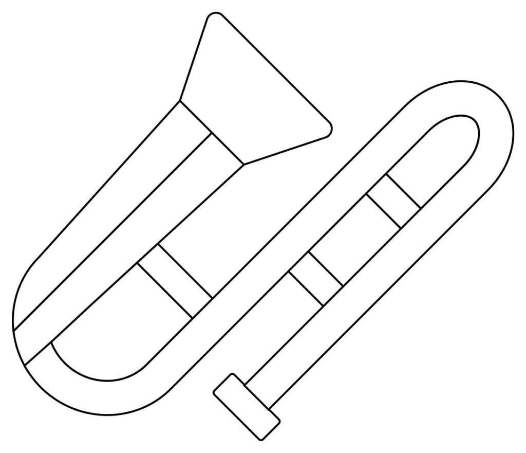 Desenho de Trombone Simples para Colorir